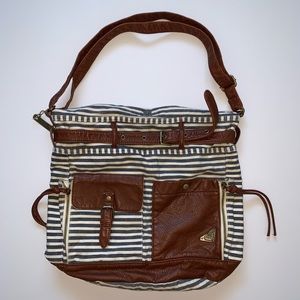 ROXY White and Denim Stripped Purse
